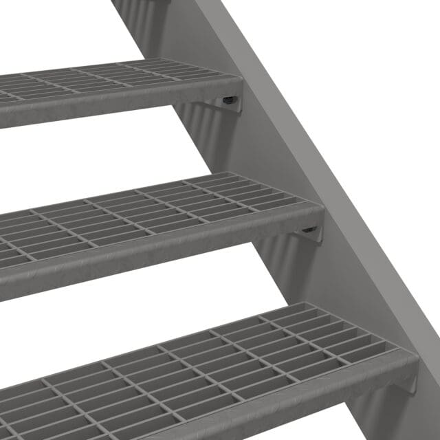 Bar Grate Stair Treads with Open Risers